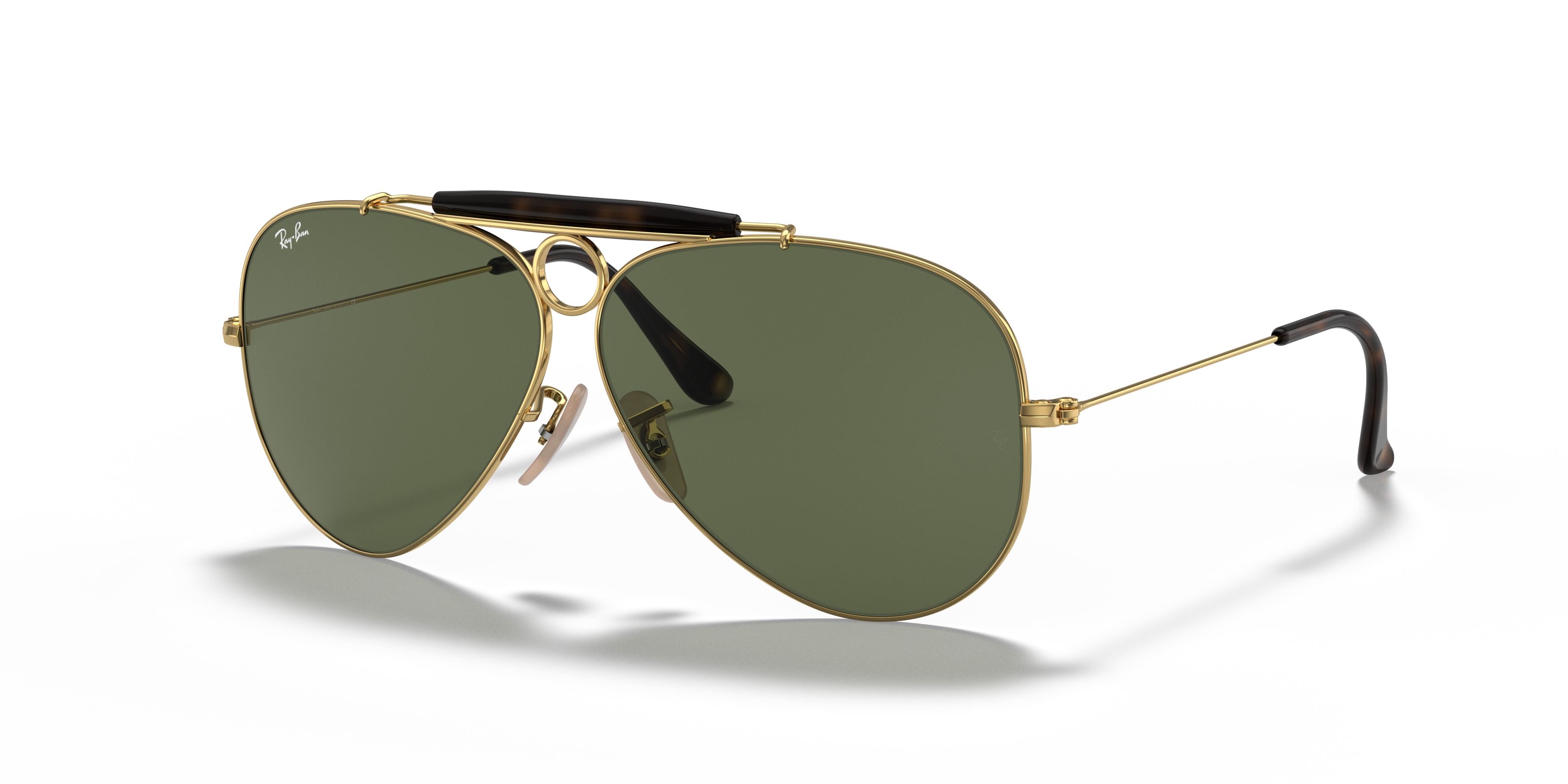 RB3138 Arista Gold MetallSunglass Frames von B24, Dreiviertelansicht