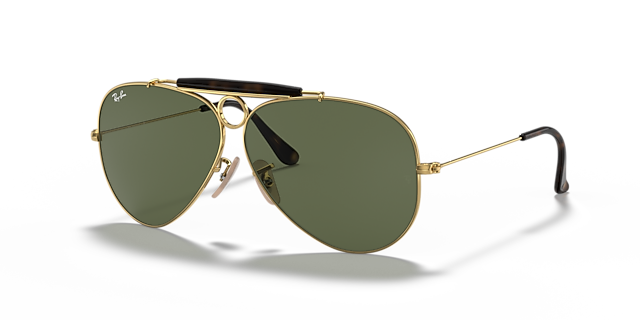 RB3138 Arista Gold MetallSunglass Frames von B24, Dreiviertelansicht