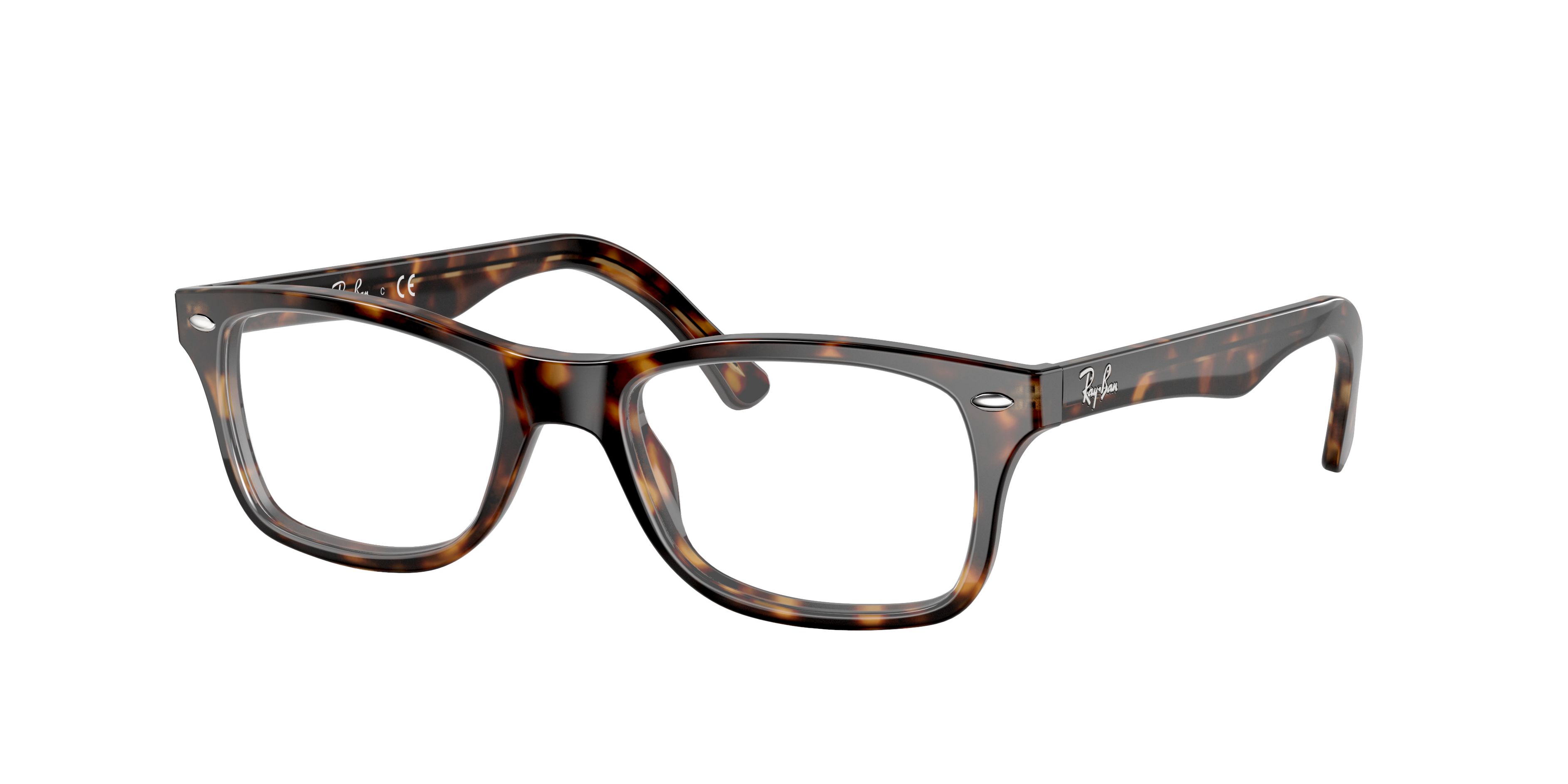 RB5228 Donker Havana AcetaatEyeglass Frames van B24, Hoekweergave