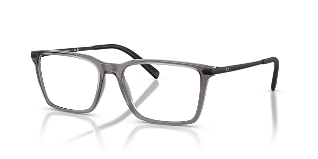 AX3077 Glanzend Transparant Grijs KunststofEyeglass Frames van B24, Hoekweergave