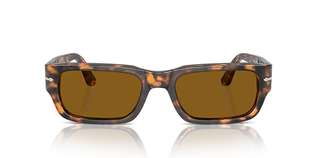 PO3347S Bruin Havana AcetaatSunglass Frames van B24, Vooraanzicht