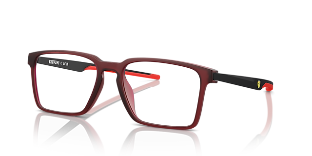 FZ8005U Transparant rood mat KunststofEyeglass Frames van B24, Hoekweergave