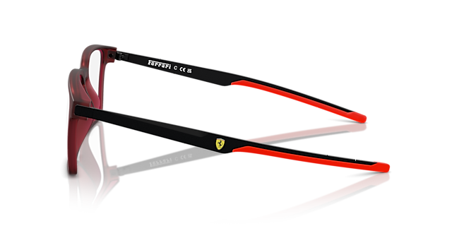 FZ8005U Transparant rood mat KunststofEyeglass Frames van B24, Zijaanzicht