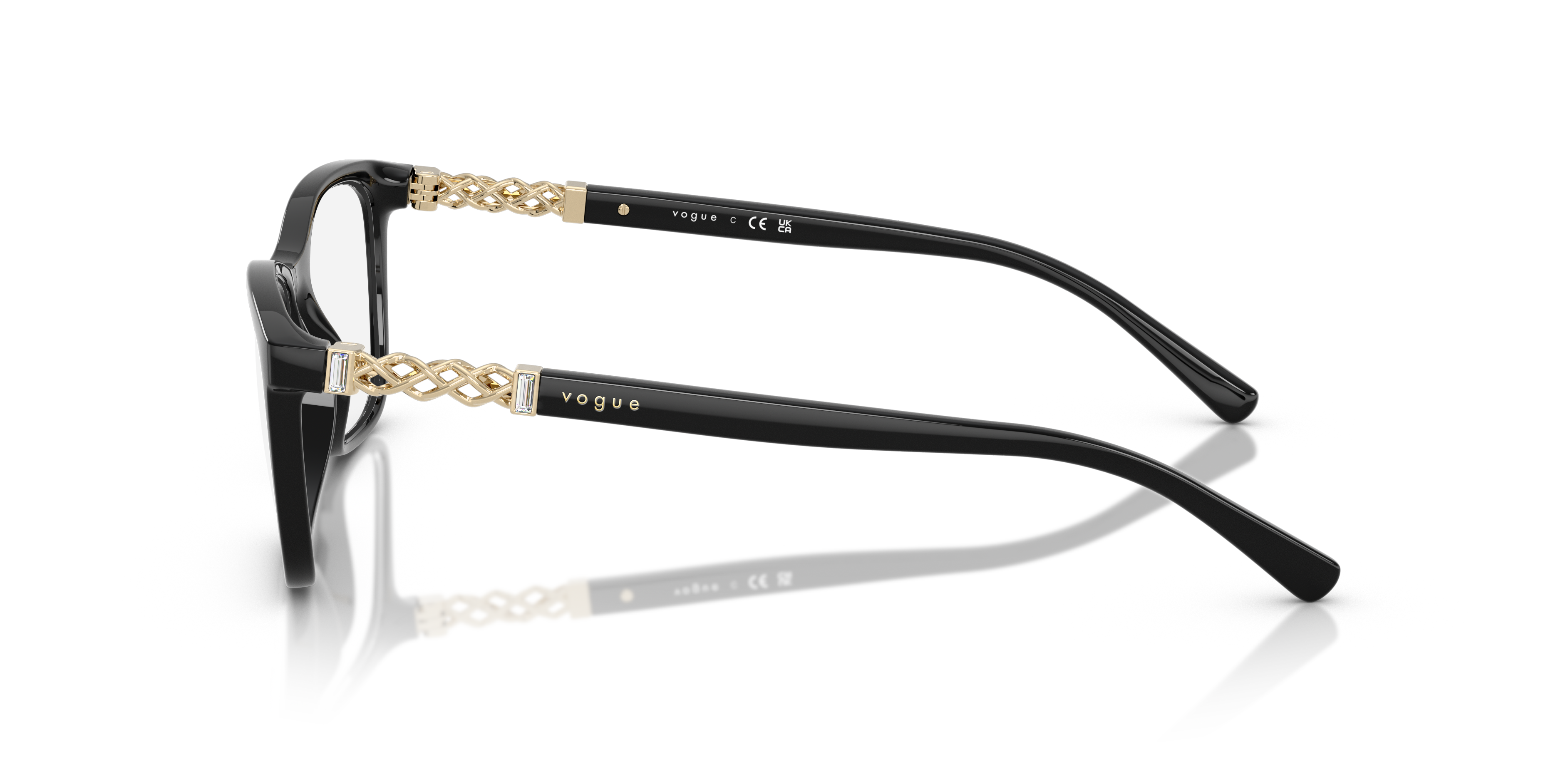 VO5632B Zwart KunststofEyeglass Frames van B24, Zijaanzicht