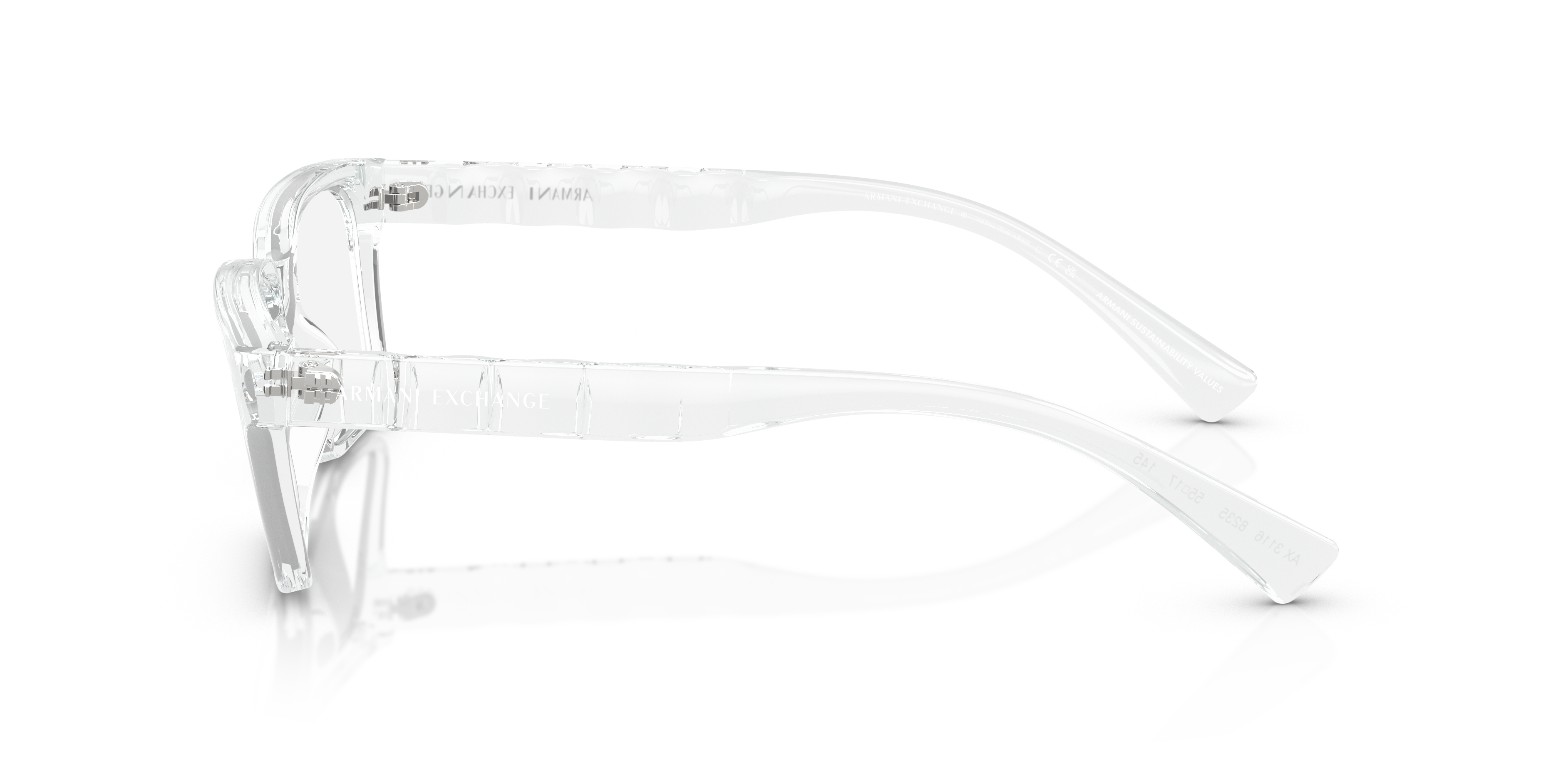 AX3116 Glanzend Kristal KunststofEyeglass Frames van B24, Zijaanzicht