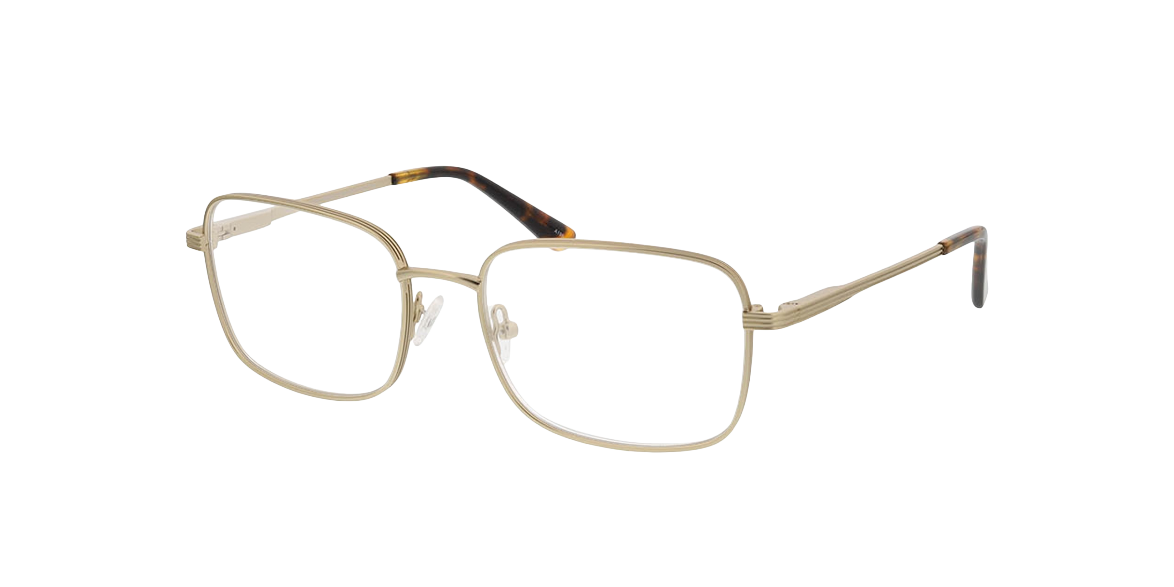 Harry Mat lichtgoud MetaalEyeglass Frames van B24, Hoekweergave