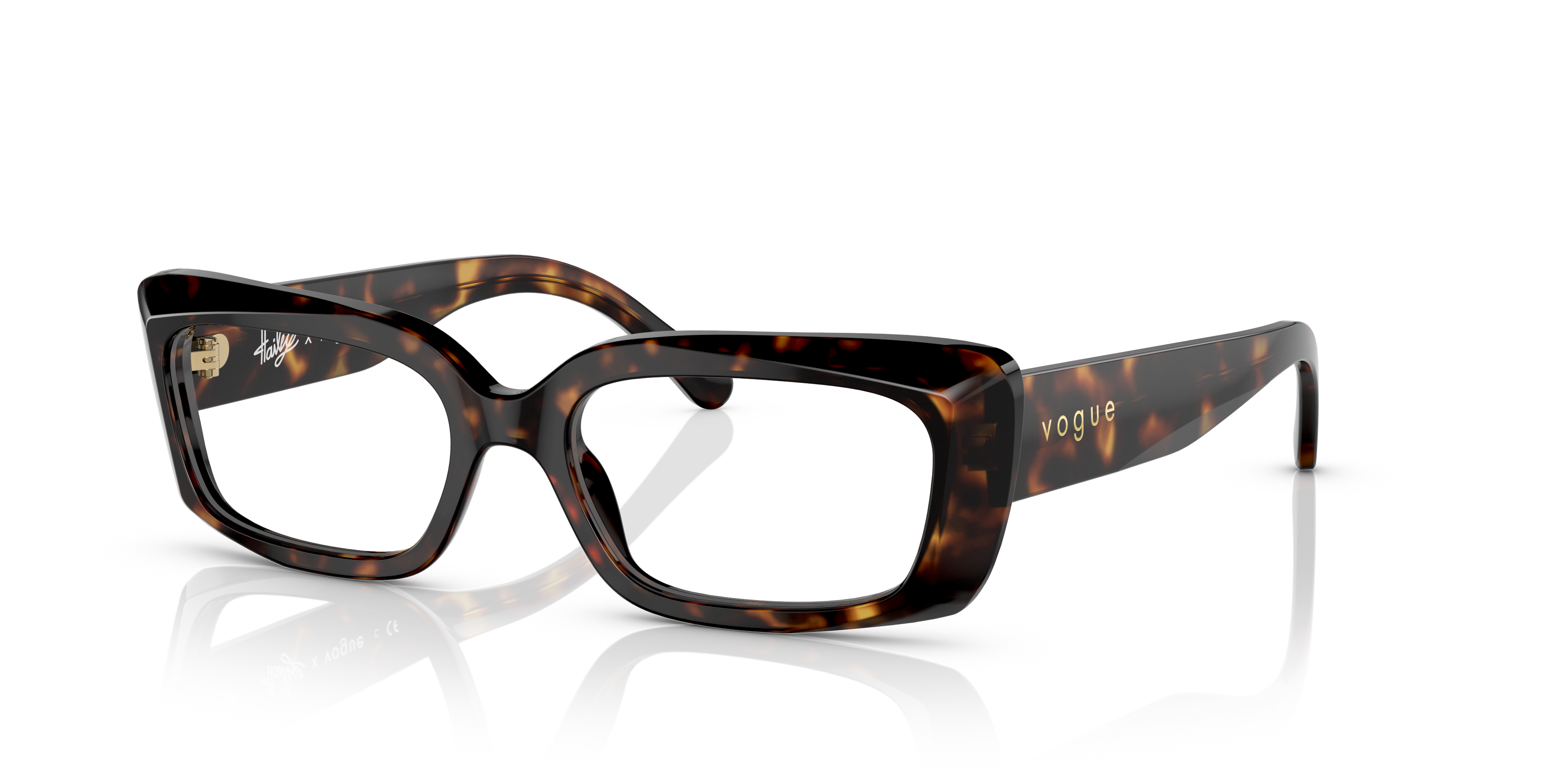 VO5441 Donker Havana AcetaatEyeglass Frames van B24, Hoekweergave