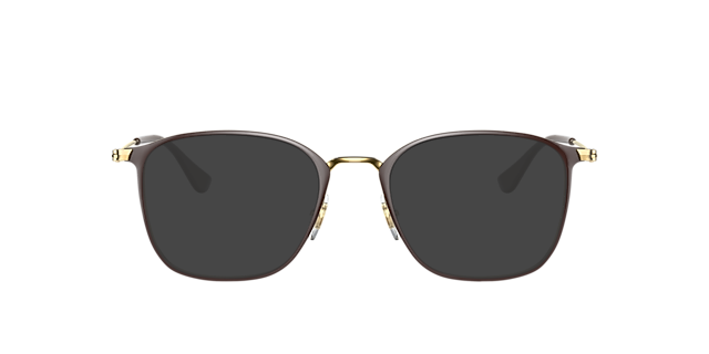 RB6466 Bruin op Goud MetaalEyeglass Frames van B24, met getinte lenzen