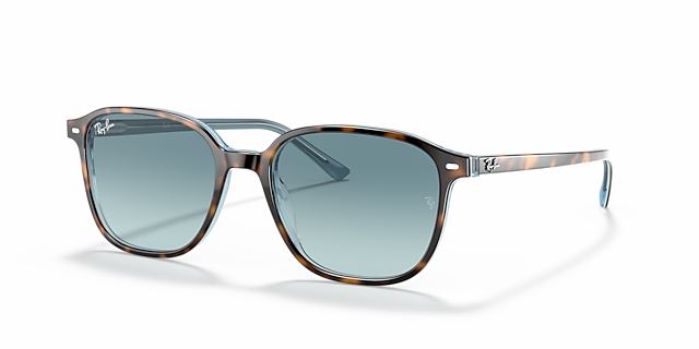 RB2193 Havana auf Hellblau AcetatSunglass Frames von B24, Dreiviertelansicht