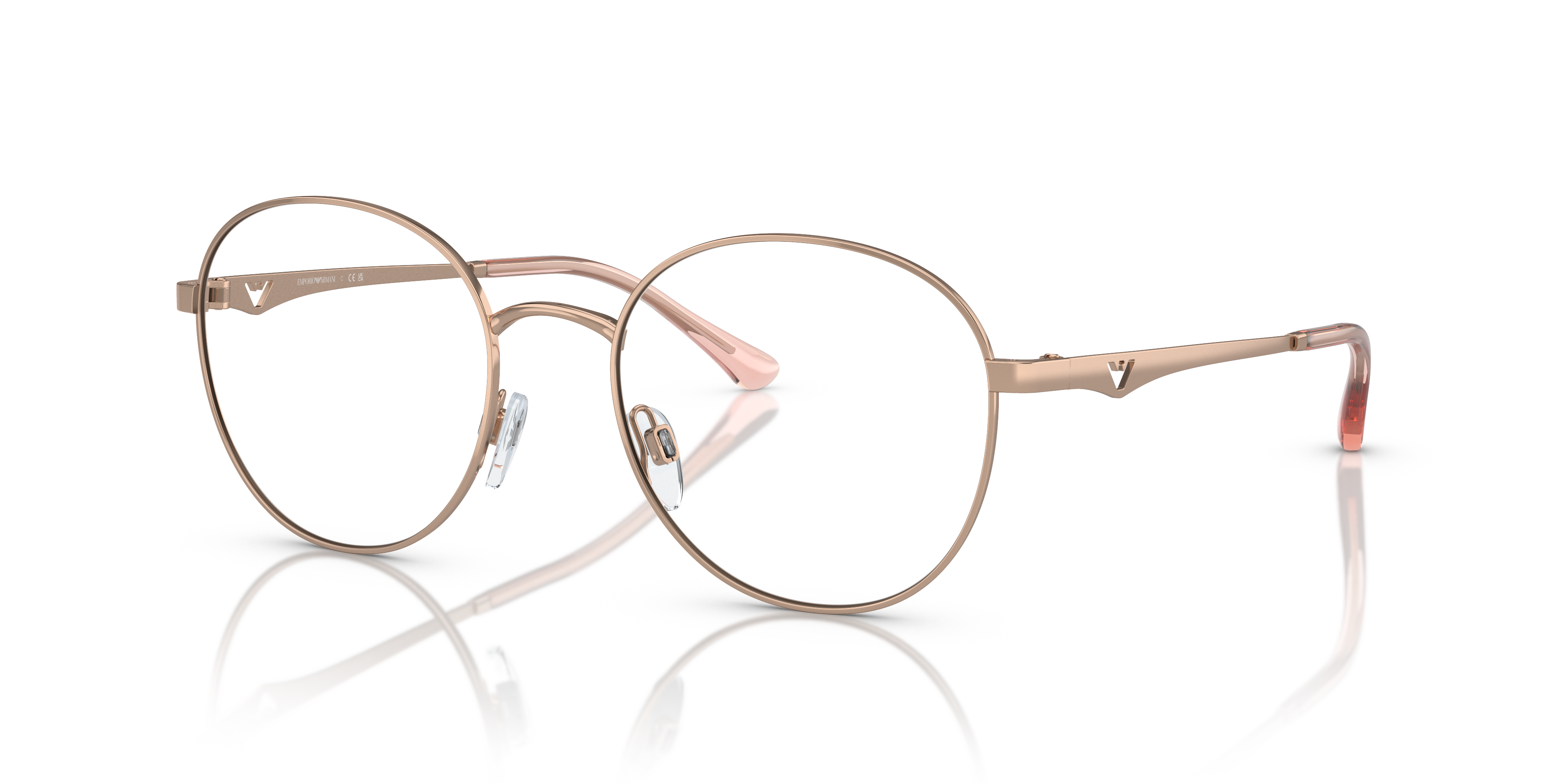EA1144 Glänzendes Rose Gold MetallEyeglass Frames von B24, Dreiviertelansicht