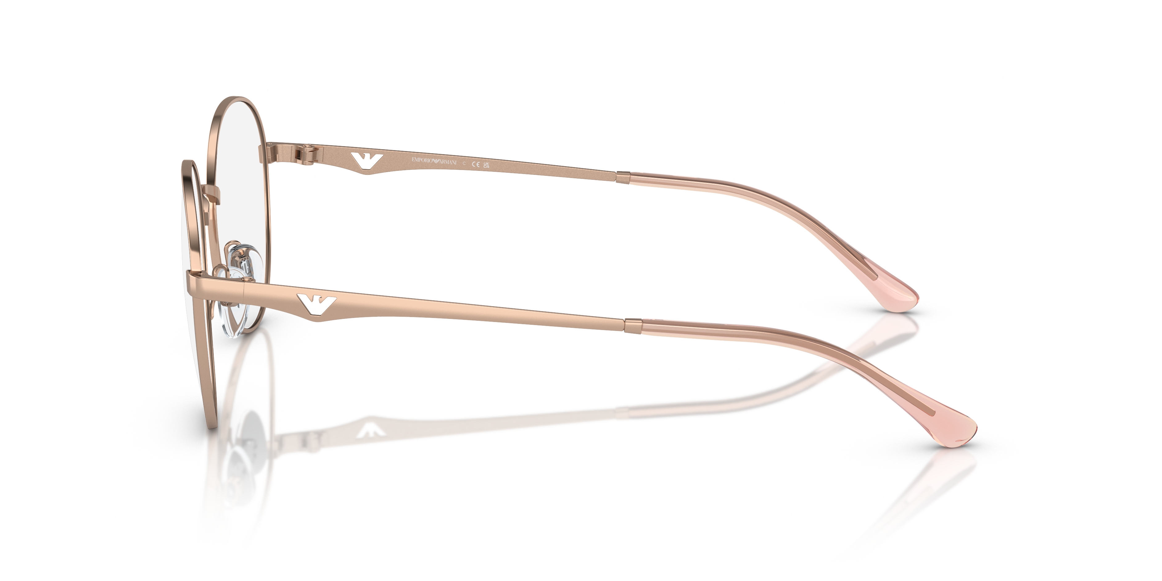 EA1144 Glänzendes Rose Gold MetallEyeglass Frames von B24, Seitenansicht