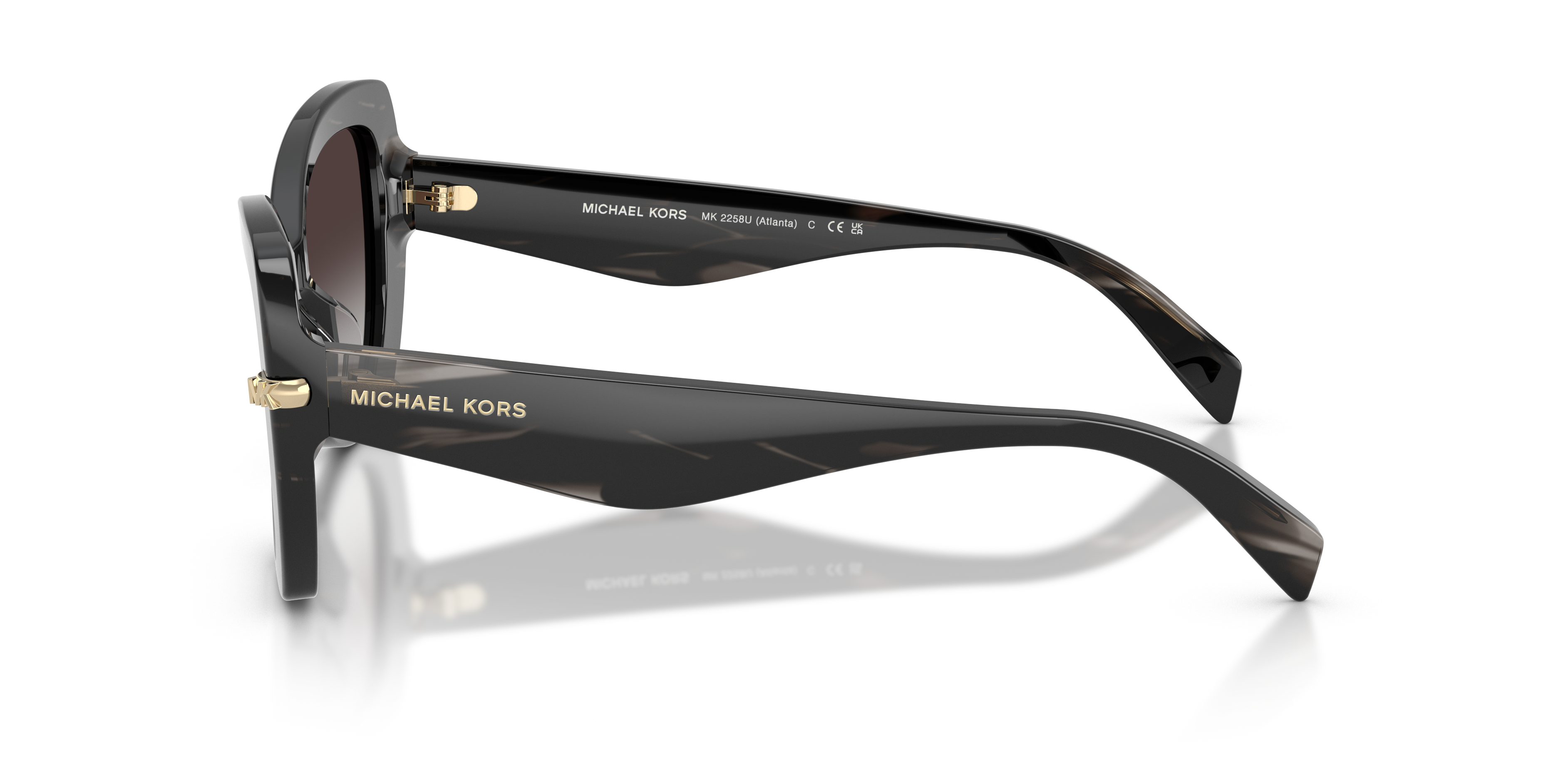 MK2258U Zwart Hoorn AcetaatSunglass Frames van B24, Zijaanzicht