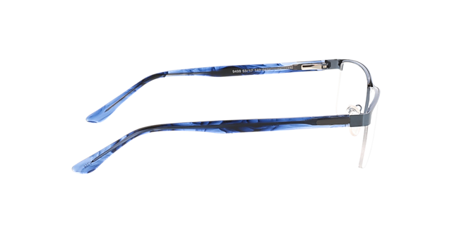 Daxton Blau matt & Blau gesprenkelt MetallEyeglass Frames von B24, Seitenansicht