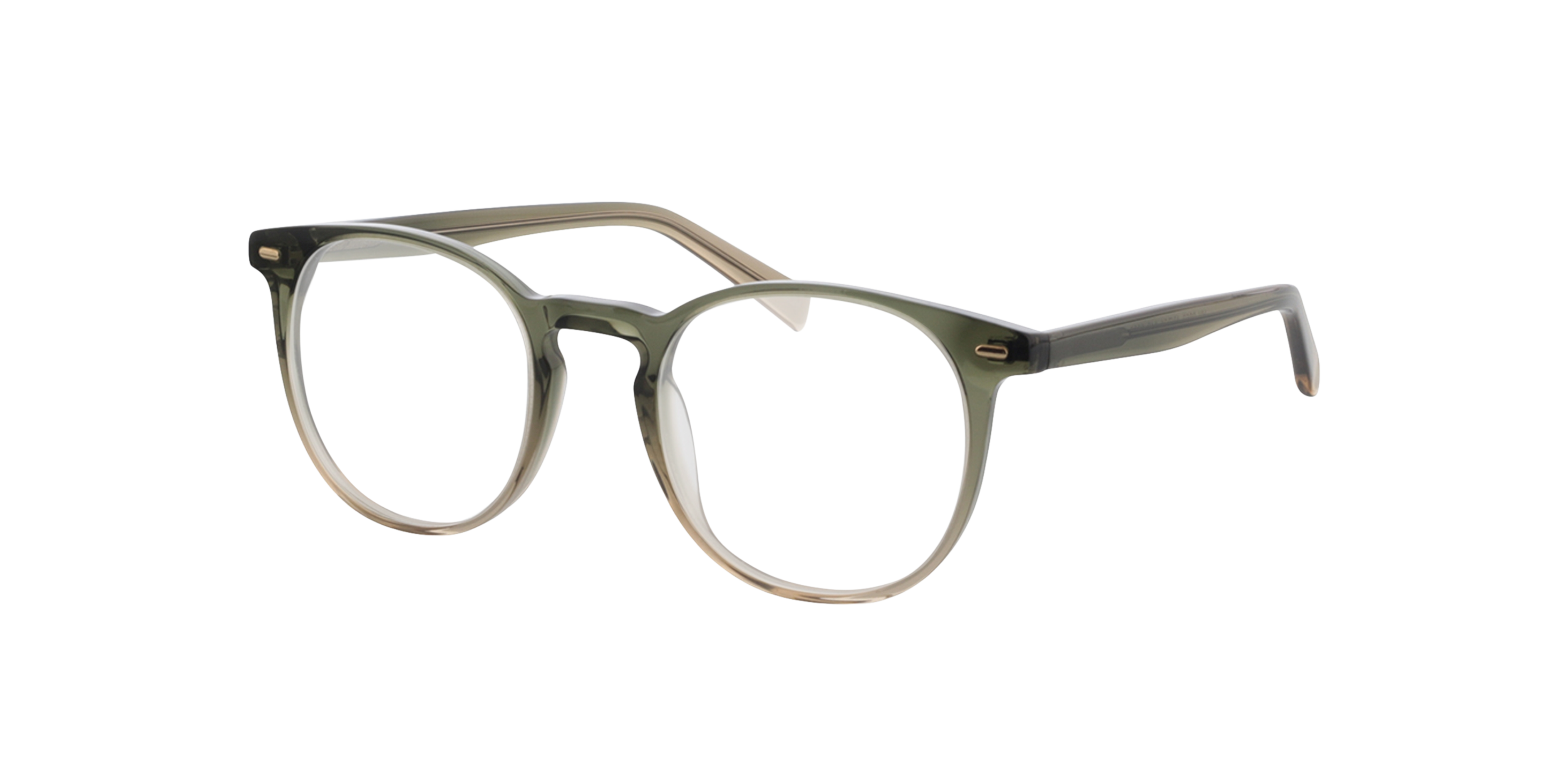 Fargo Gradient Khaki  &  Brown AcetatEyeglass Frames von B24, Dreiviertelansicht