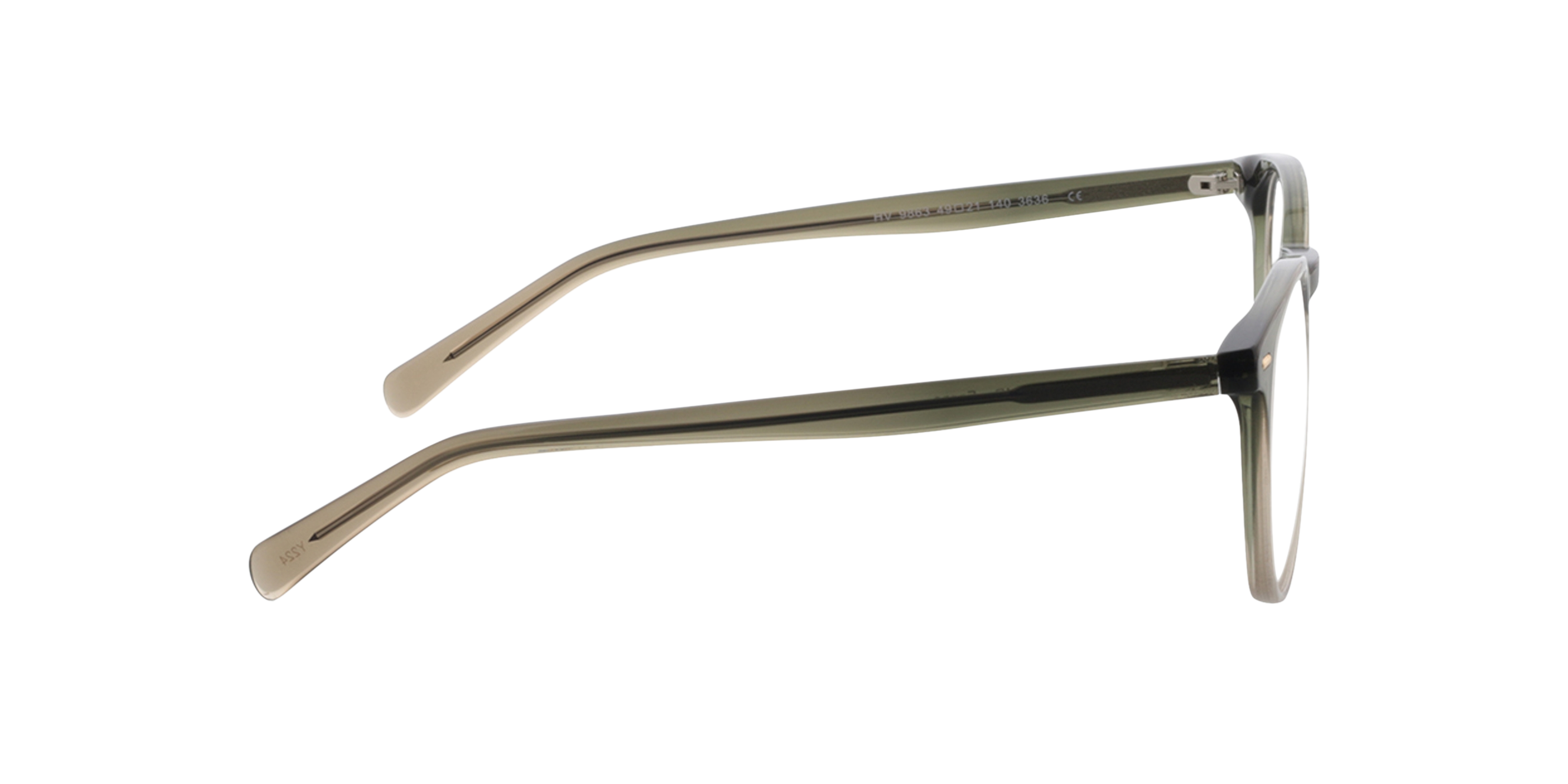 Fargo Gradient Khaki  &  Brown AcetatEyeglass Frames von B24, Seitenansicht