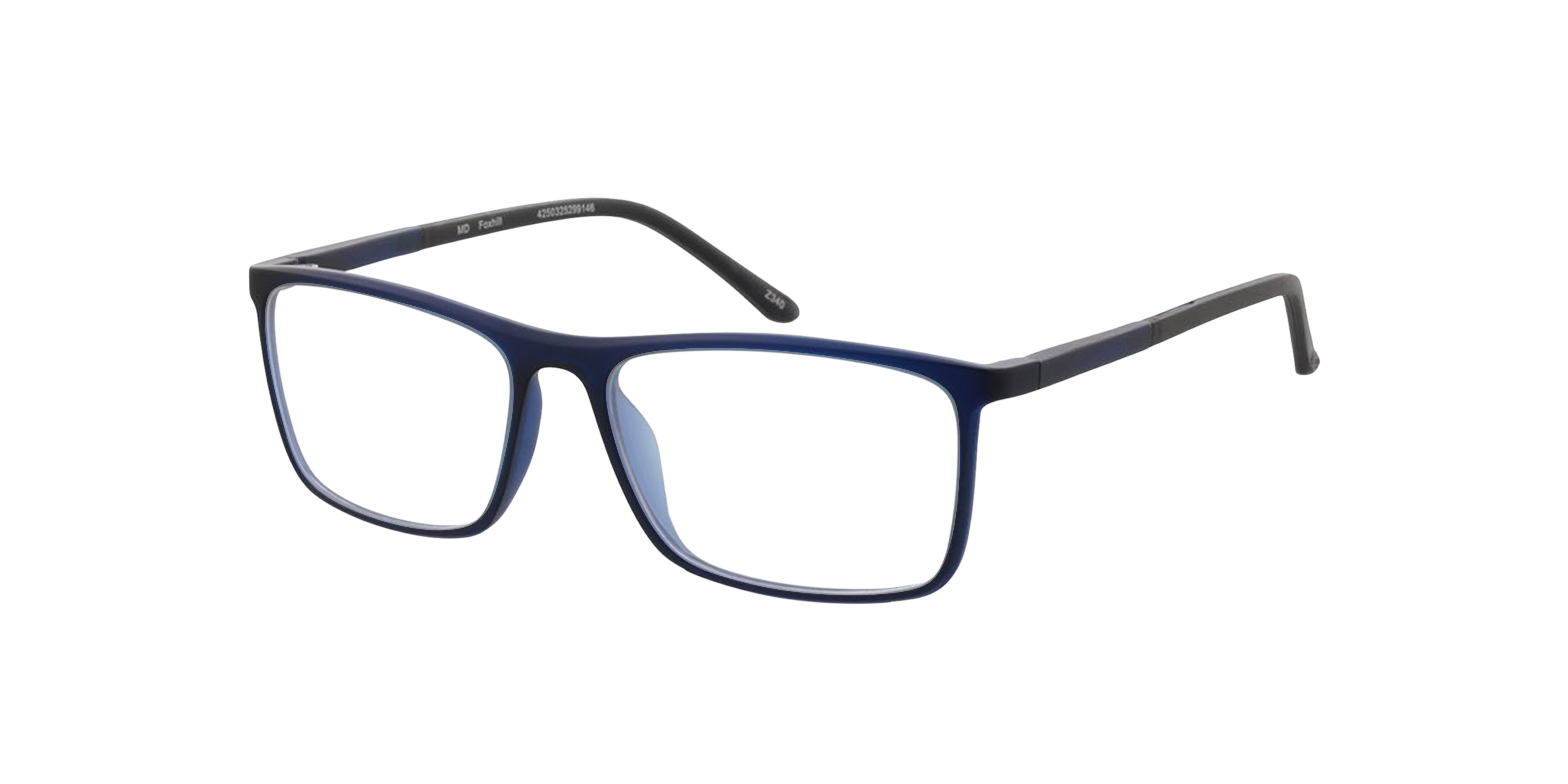 Foxhill Blauw kristal zwart KunststofEyeglass Frames van B24, Hoekweergave