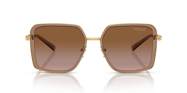 VE2261 Bruin transparant MetaalSunglass Frames van B24, Vooraanzicht