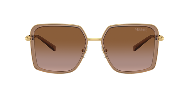 VE2261 Bruin transparant MetaalSunglass Frames van B24, met getinte lenzen
