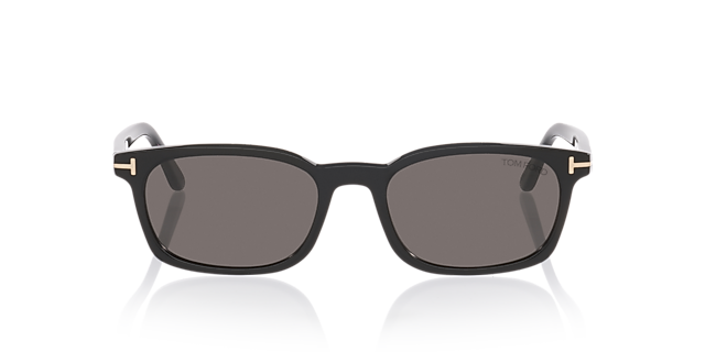 Miles-02 Glänzendes Schwarz AcetatSunglass Frames von B24, Vorderansicht