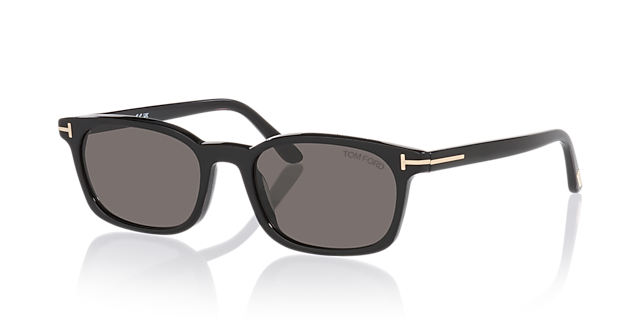 Miles-02 Glänzendes Schwarz AcetatSunglass Frames von B24, Dreiviertelansicht