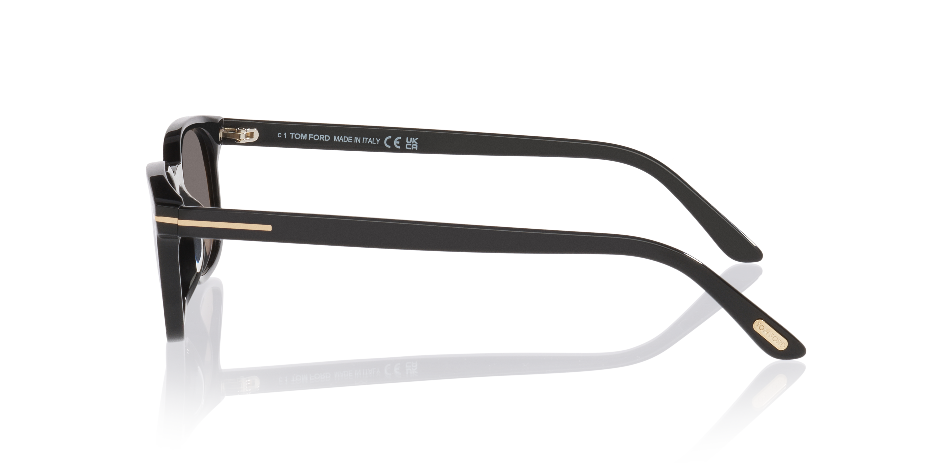 Miles-02 Glänzendes Schwarz AcetatSunglass Frames von B24, Seitenansicht