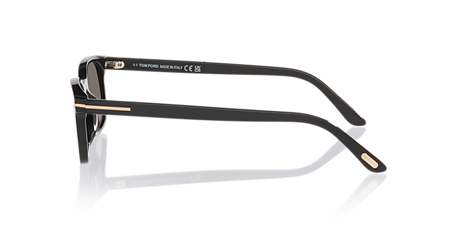 Miles-02 Glänzendes Schwarz AcetatSunglass Frames von B24, Seitenansicht