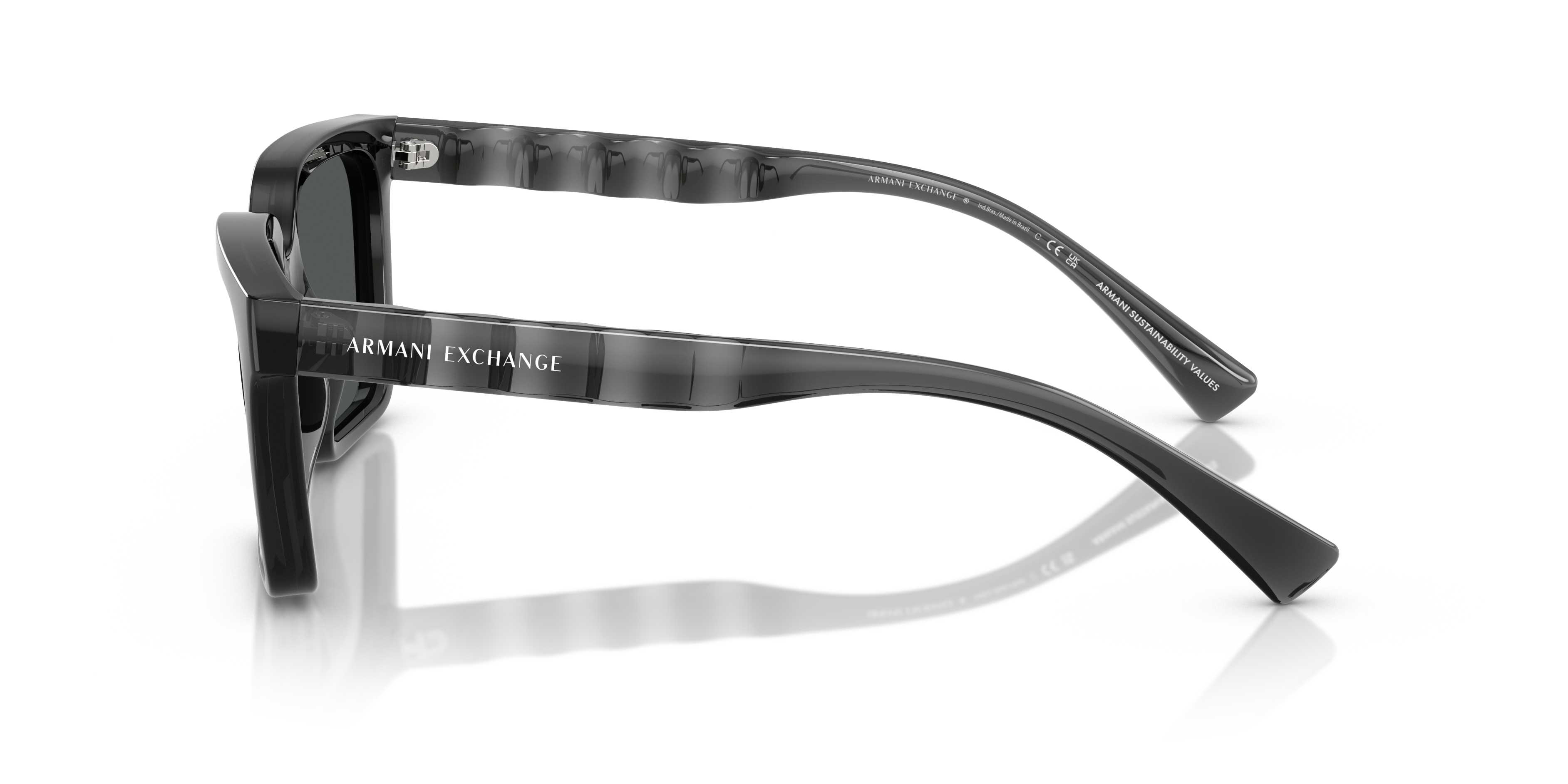 AX4147S Glänzendes transparentes Grau KunststoffSunglass Frames von B24, Seitenansicht