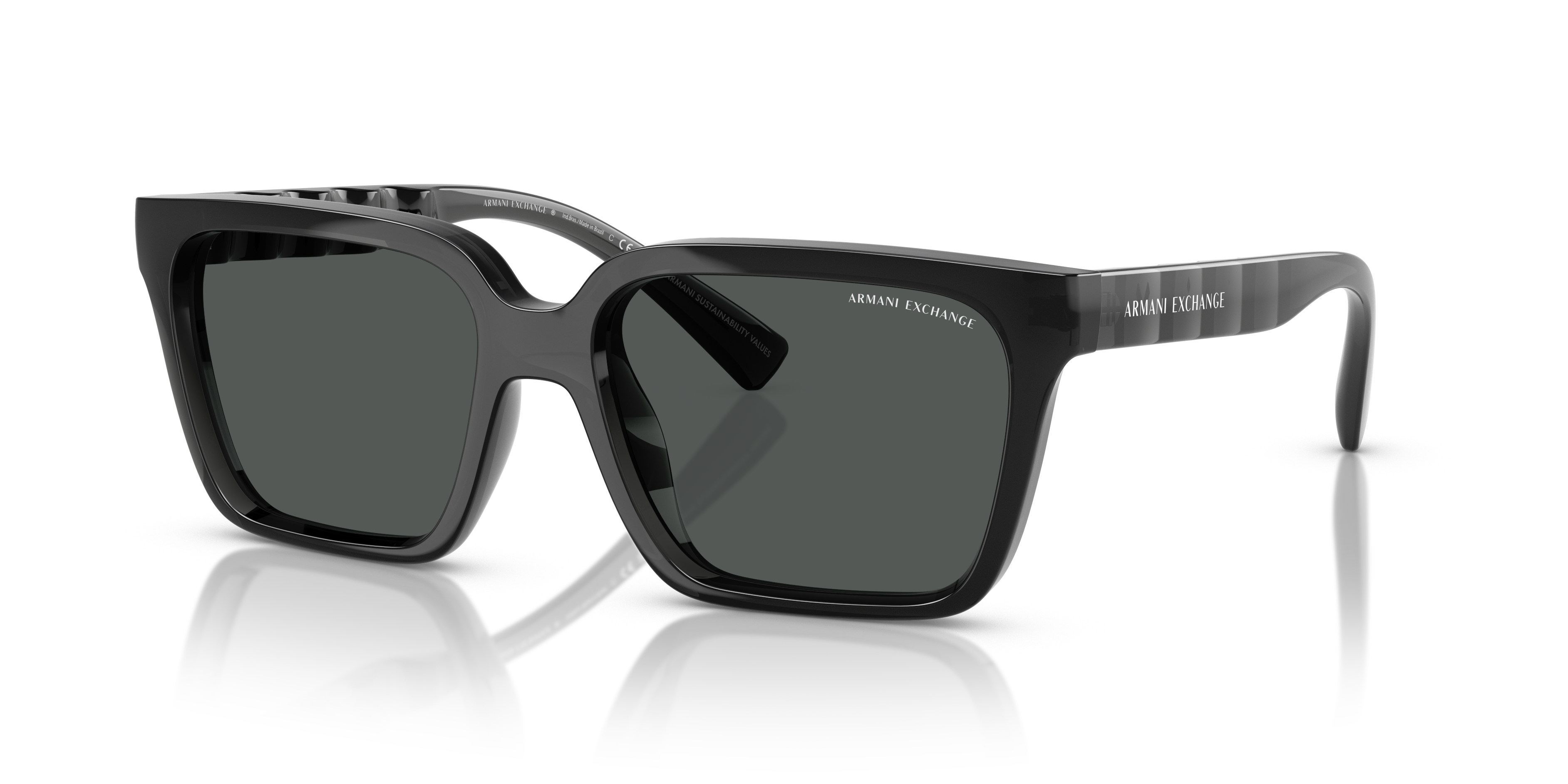 AX4147S Glänzendes transparentes Grau KunststoffSunglass Frames von B24, Dreiviertelansicht