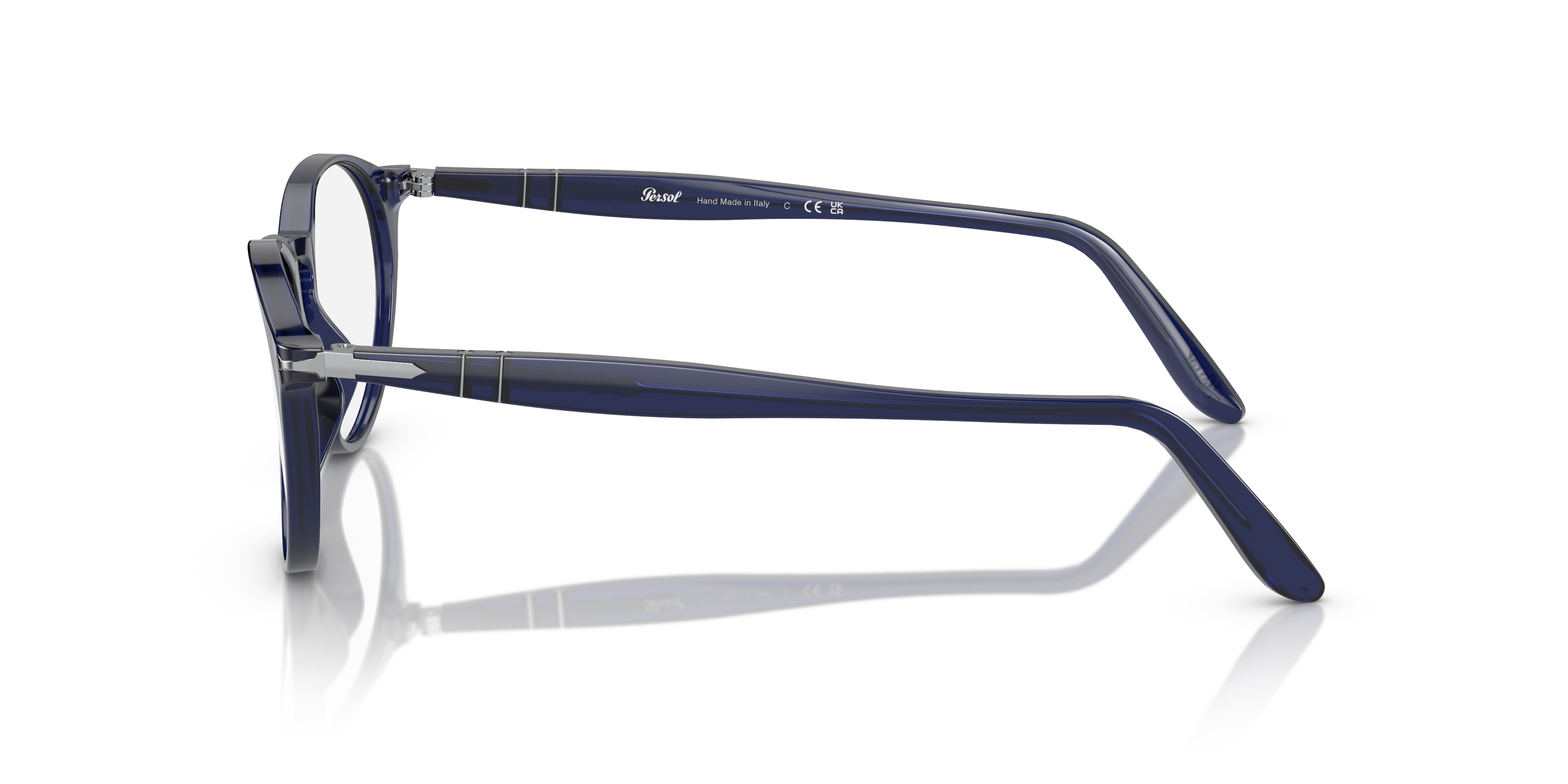 PO3092V Blauw AcetaatEyeglass Frames van B24, Zijaanzicht