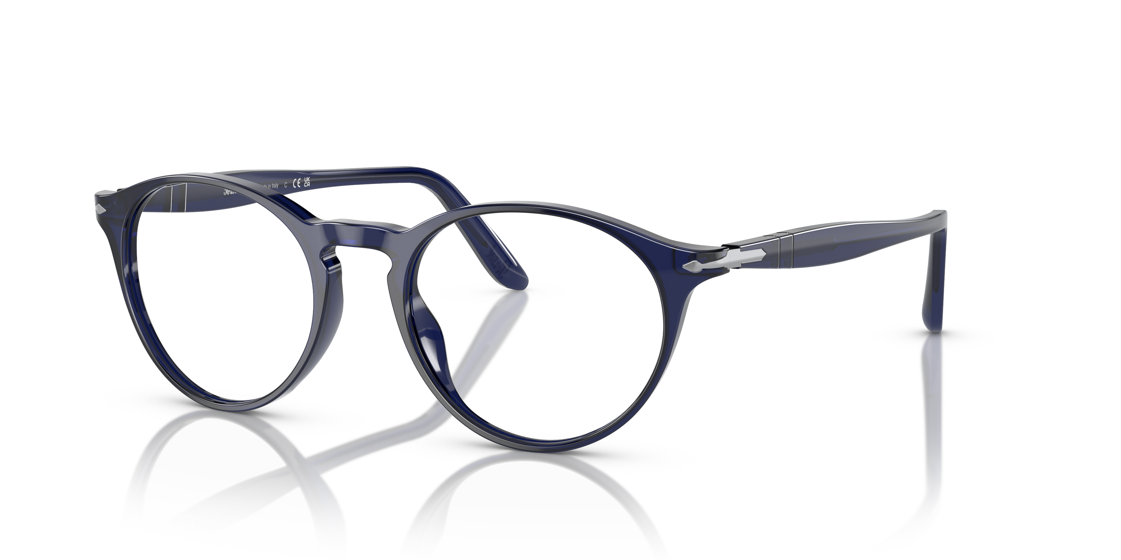 PO3092V Blauw AcetaatEyeglass Frames van B24, Hoekweergave