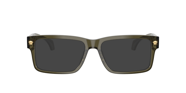 VE3391U Dark Green Transparent AcetatEyeglass Frames von B24, mit getönten Gläsern