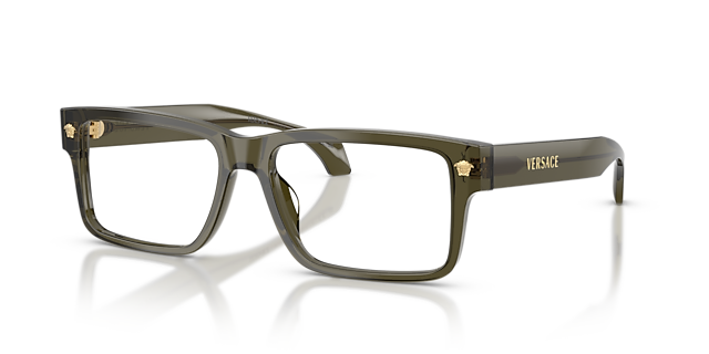 VE3391U Dark Green Transparent AcetatEyeglass Frames von B24, Dreiviertelansicht