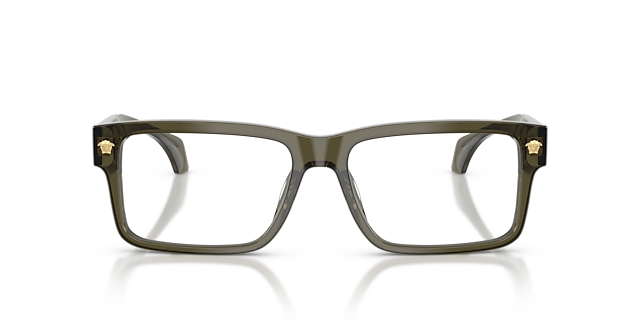 VE3391U Dark Green Transparent AcetatEyeglass Frames von B24, Vorderansicht