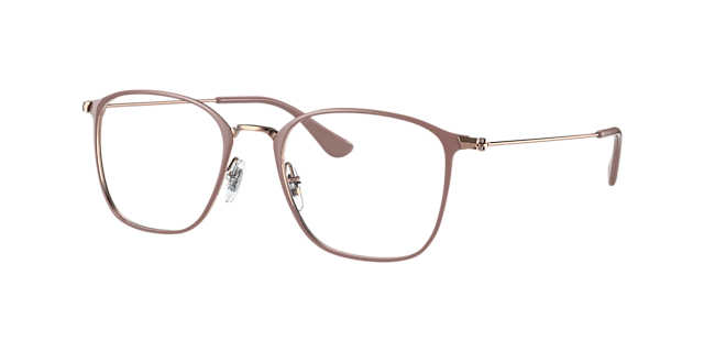 RB6466 Beige auf Kupfer MetallEyeglass Frames von B24, Dreiviertelansicht
