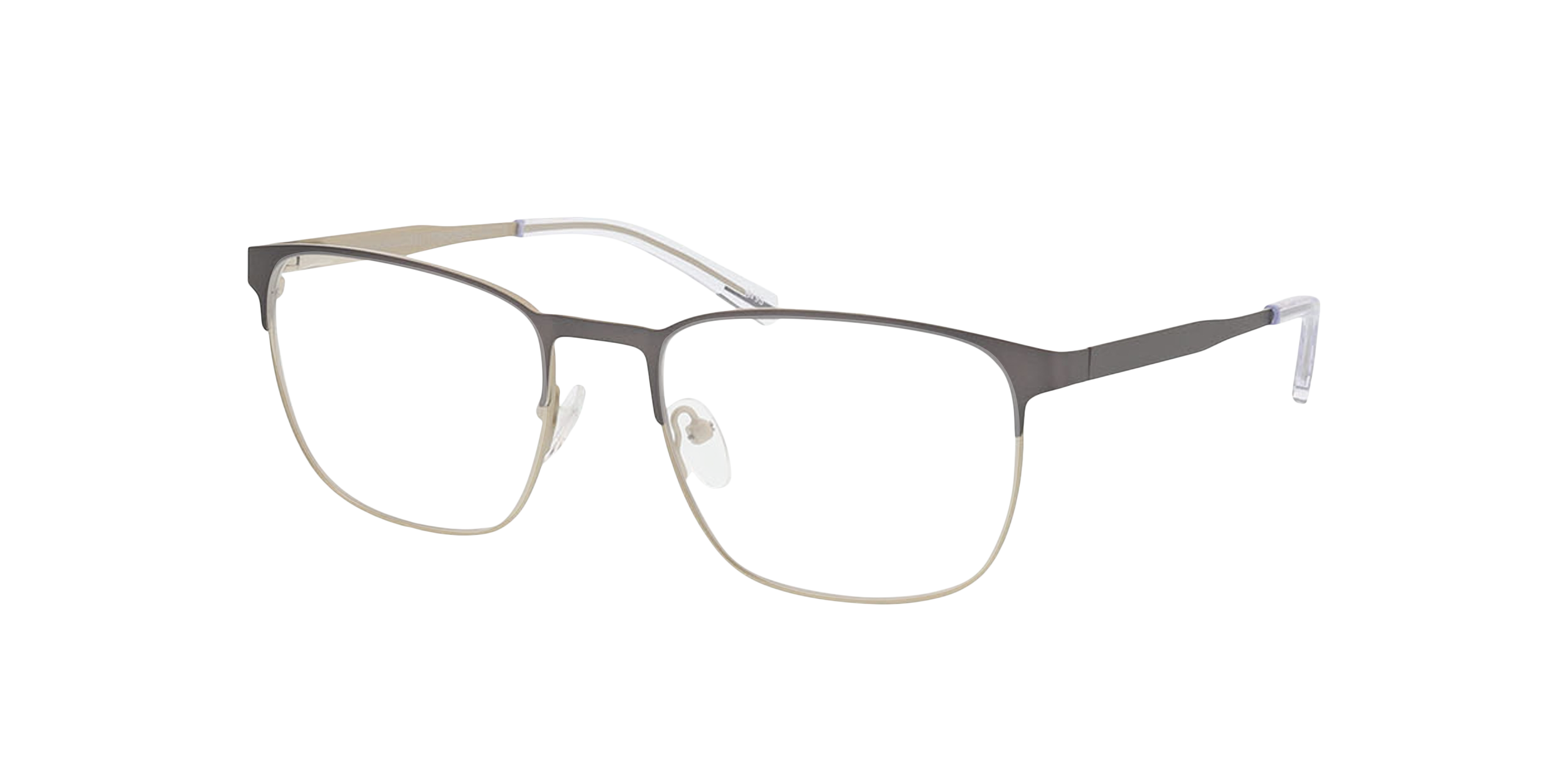 Hamilton Matt Gun  &  Matt Gold MetallEyeglass Frames von B24, Dreiviertelansicht