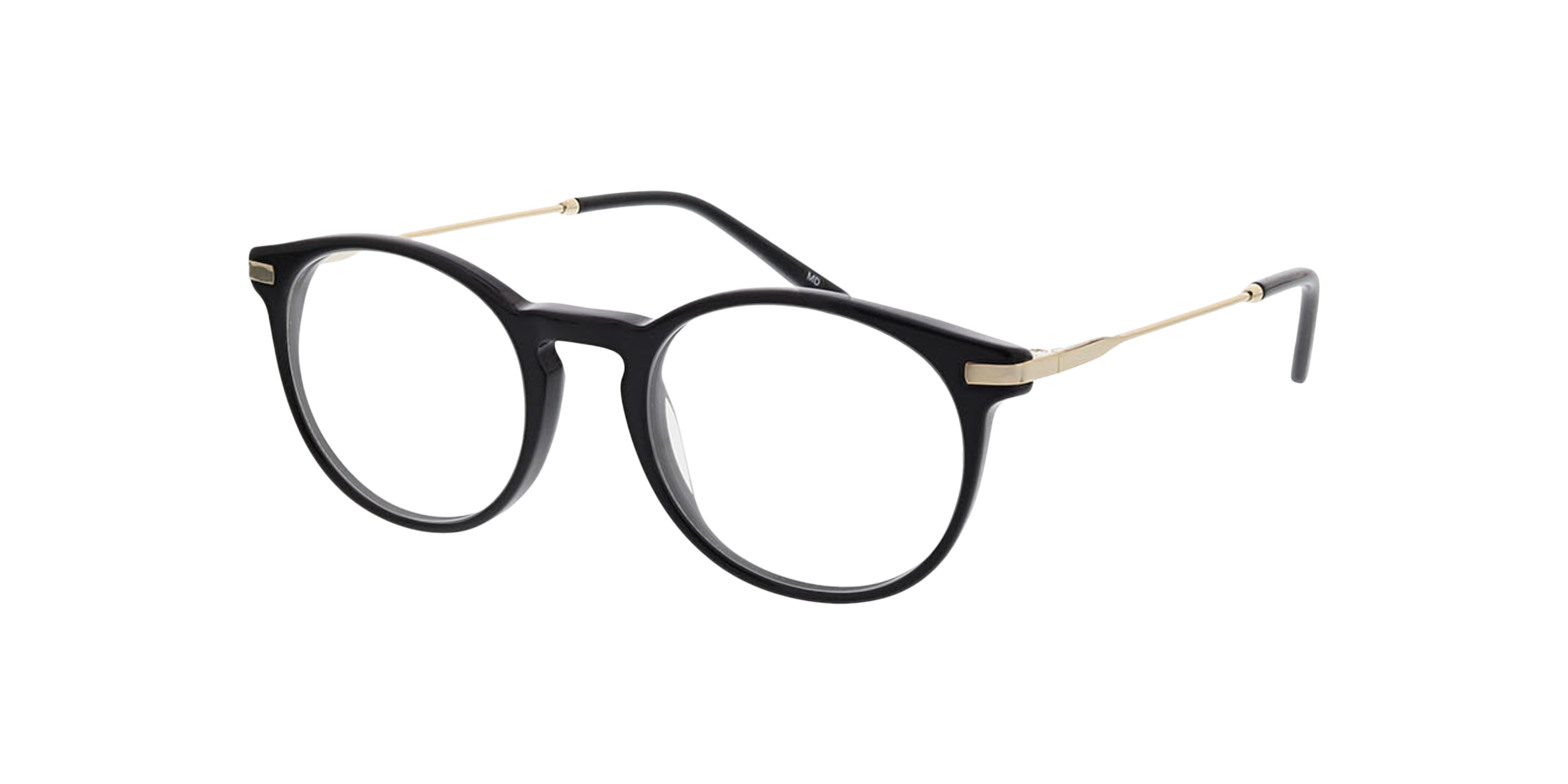 Florida Zwart AcetaatEyeglass Frames van B24, Hoekweergave