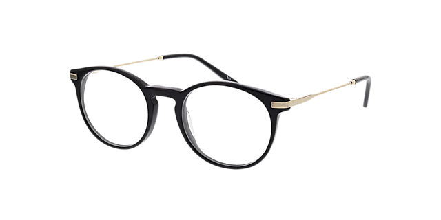 Florida Zwart AcetaatEyeglass Frames van B24, Hoekweergave