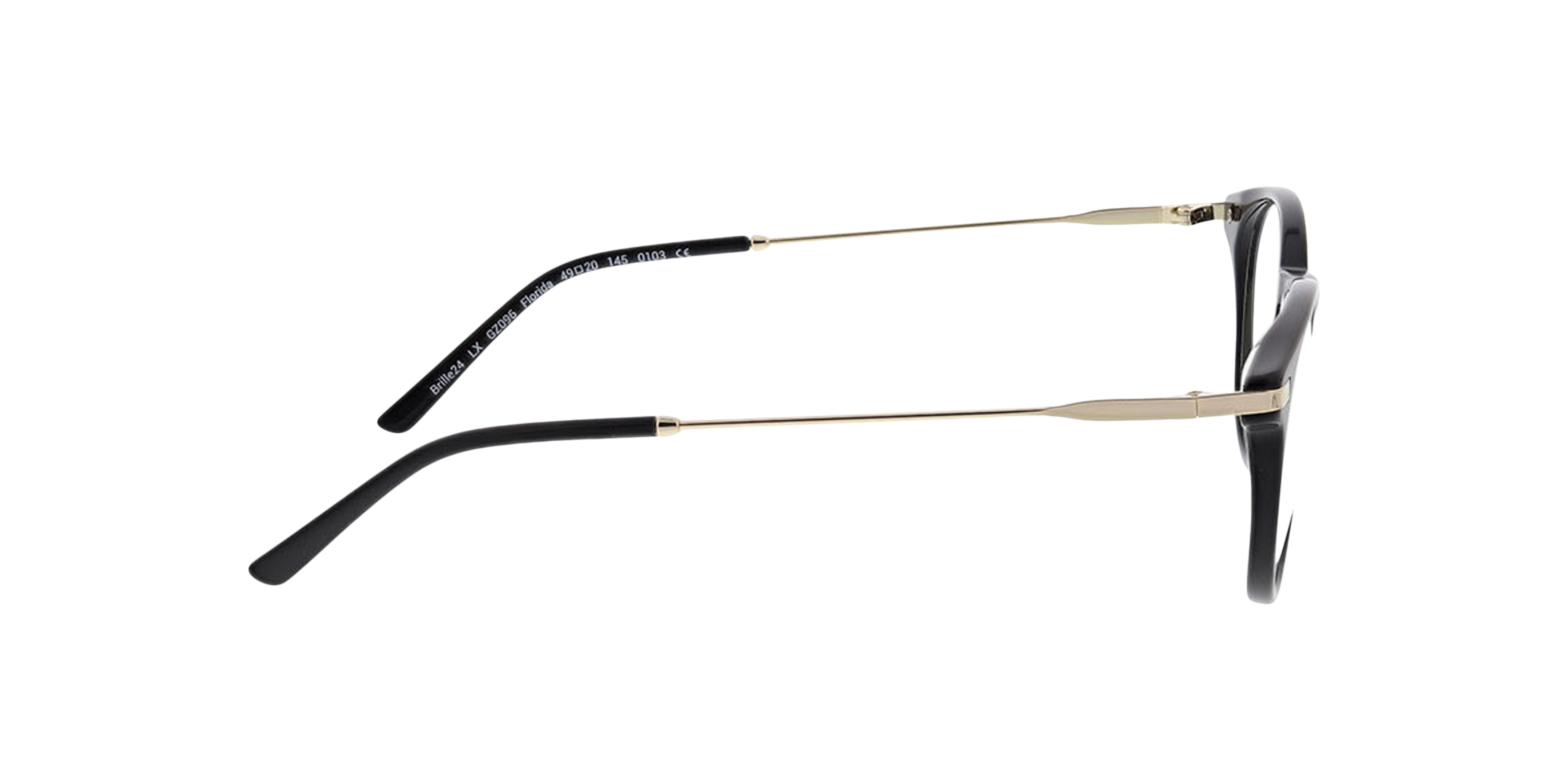 Florida Zwart AcetaatEyeglass Frames van B24, Zijaanzicht