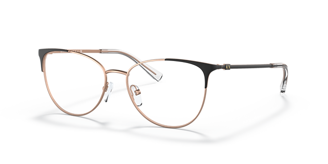 AX1034 Matte Rose Gold And Black MetaalEyeglass Frames van B24, Hoekweergave
