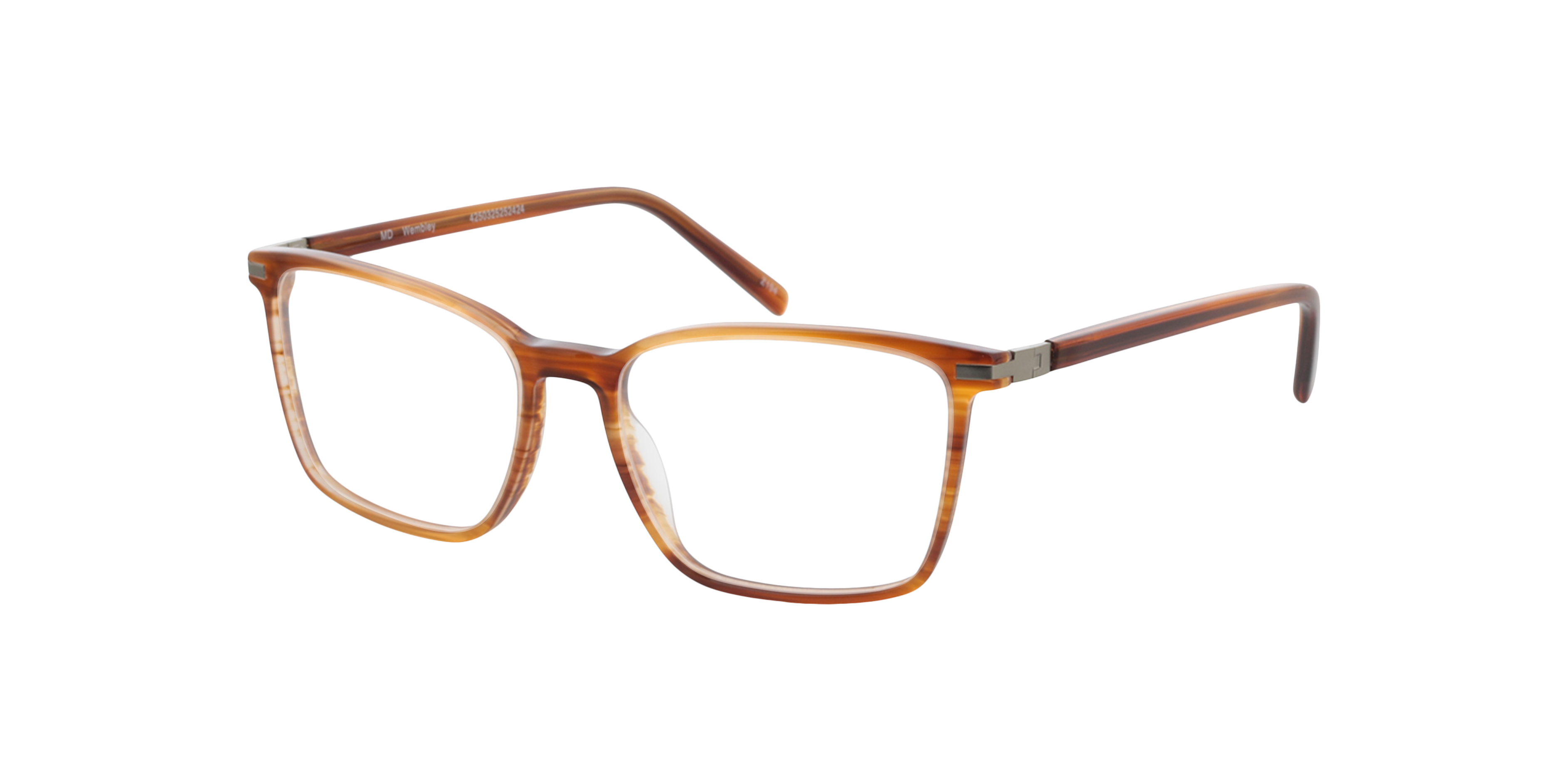 Wembley Honey Horn  &  Matt Silver AcetatEyeglass Frames von B24, Dreiviertelansicht