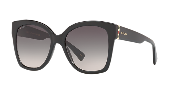 GG0459S Zwart glanzend AcetaatSunglass Frames van B24, Hoekweergave