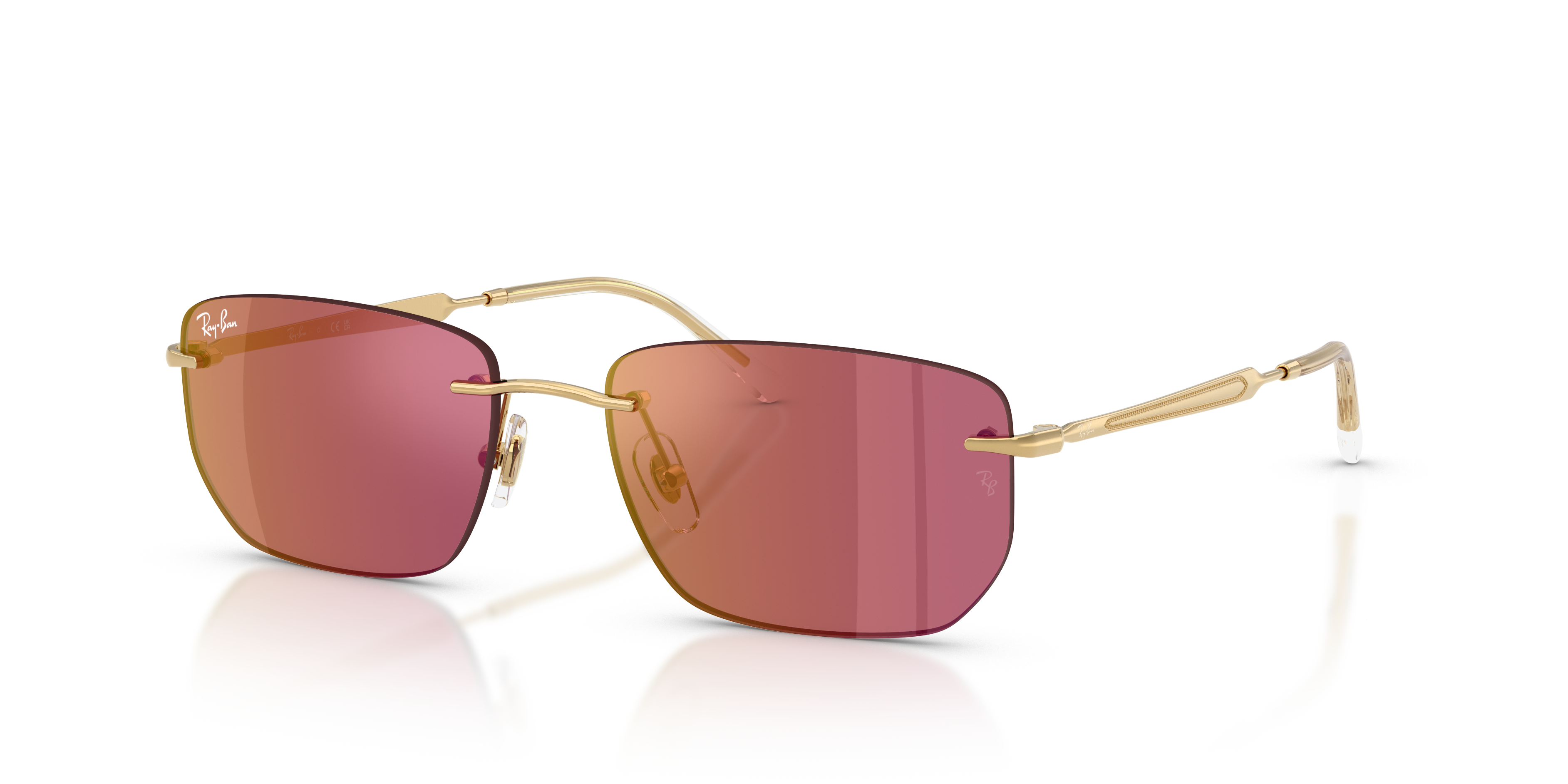 RB3768 Arista goud MetaalSunglass Frames van B24, Hoekweergave