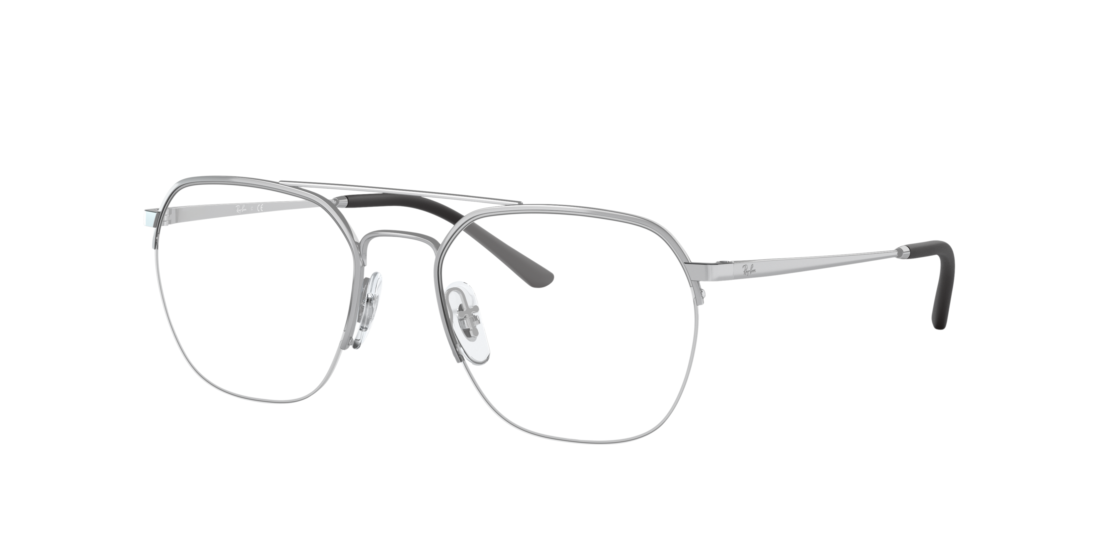 RB6444 Silber MetallEyeglass Frames von B24, Dreiviertelansicht