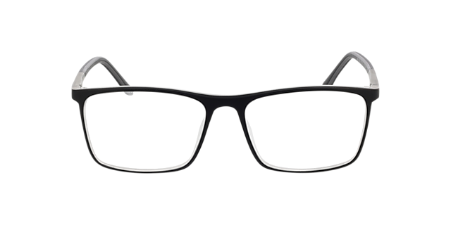 Foxhill Tweelagig zwart & kristal KunststofEyeglass Frames van B24, Vooraanzicht