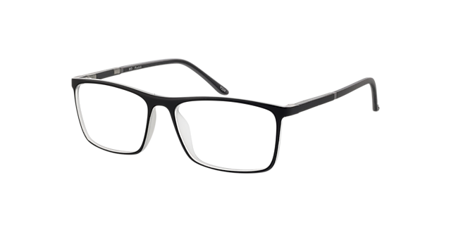 Foxhill Tweelagig zwart & kristal KunststofEyeglass Frames van B24, Hoekweergave