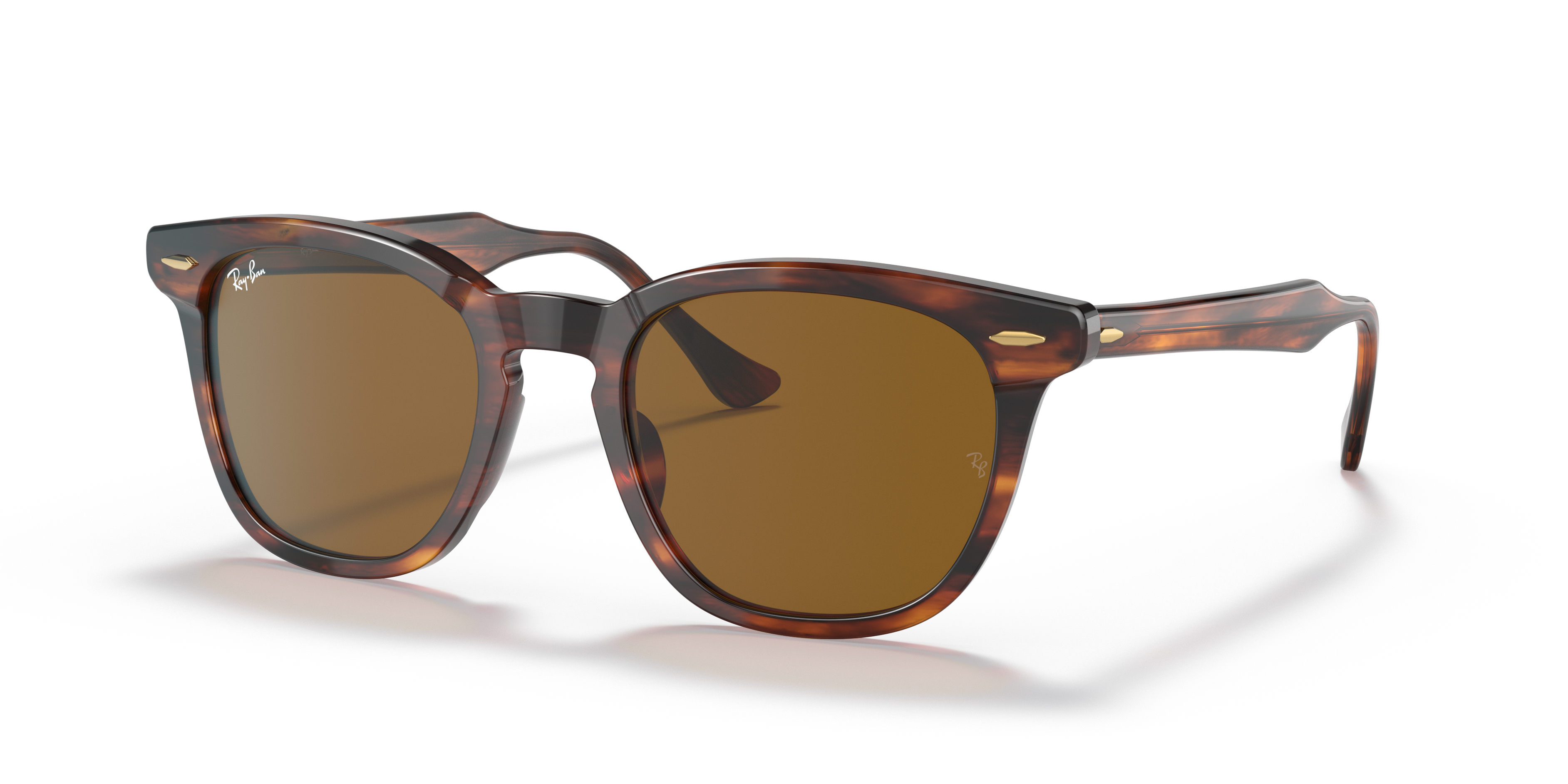 RB2298 Havana gestreift AcetatSunglass Frames von B24, Dreiviertelansicht