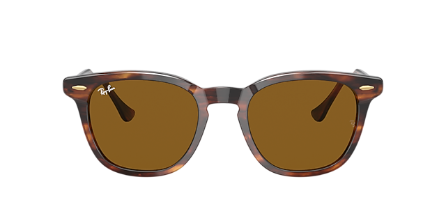 RB2298 Havana gestreept AcetaatSunglass Frames van B24, met getinte lenzen