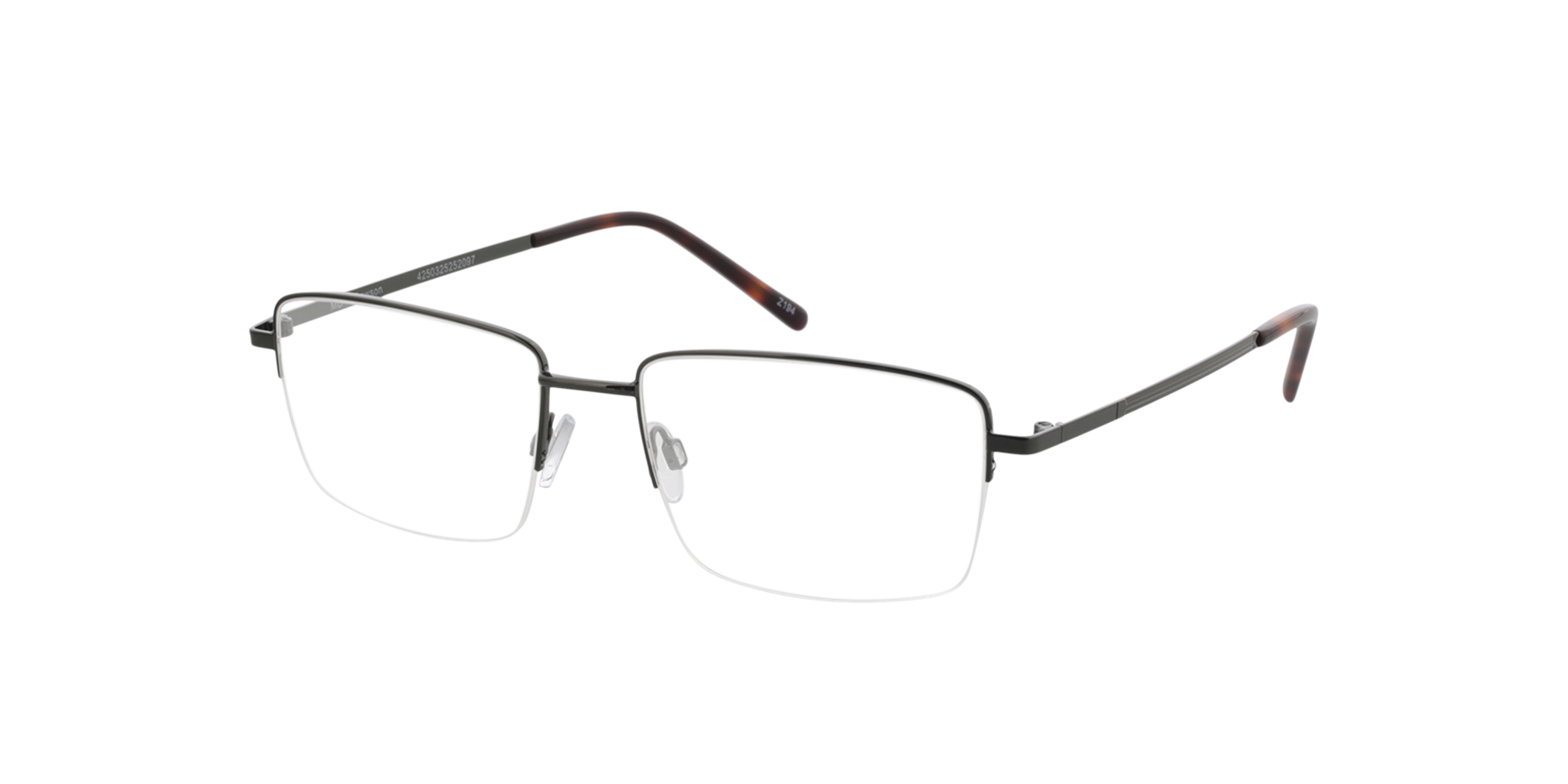 Dawson Dark Green  &  Havana MetallEyeglass Frames von B24, Dreiviertelansicht