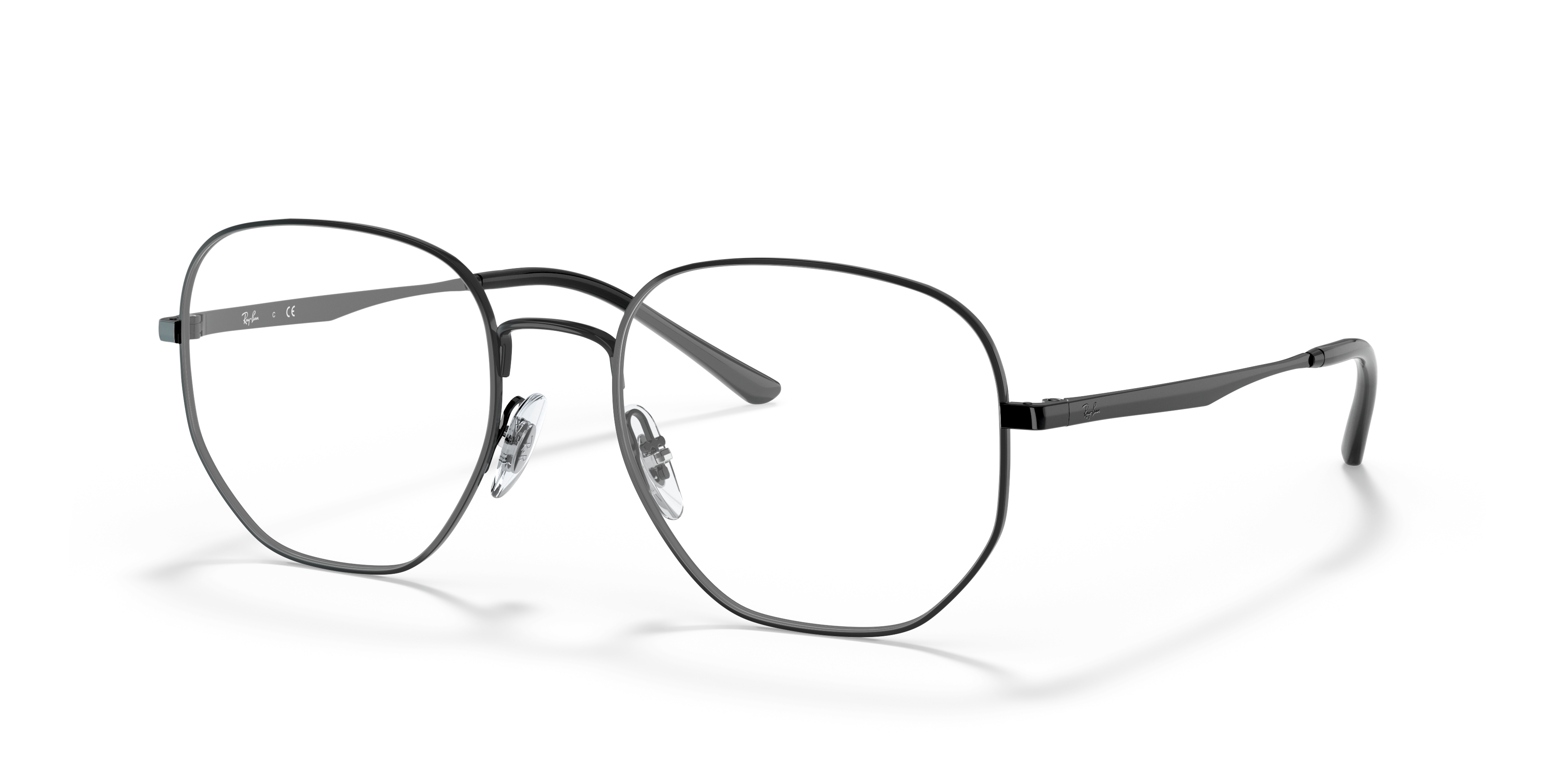 RB3682V Zwart MetaalEyeglass Frames van B24, Hoekweergave