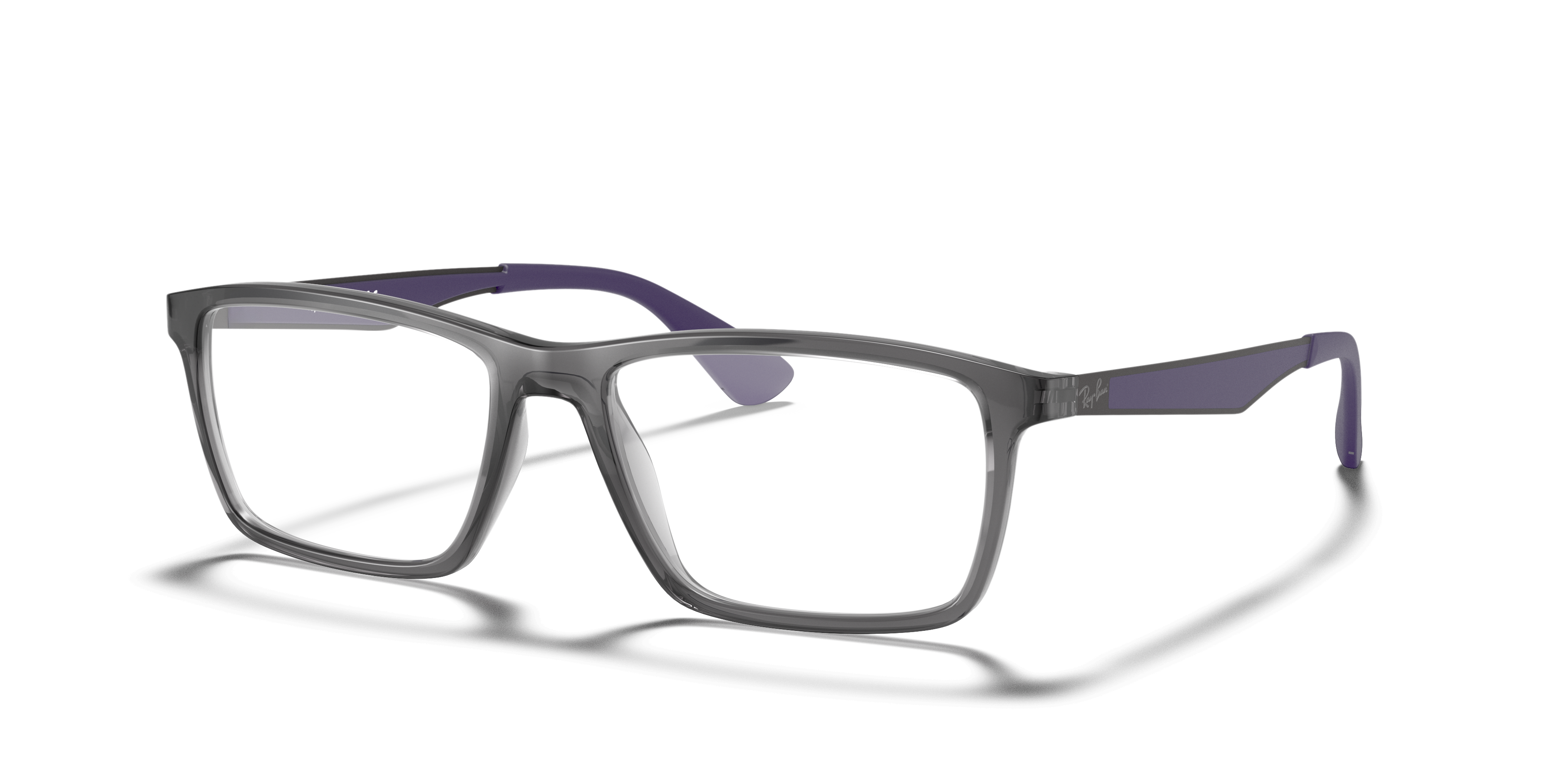 RB7056 Transparant grijs KunststofEyeglass Frames van B24, Hoekweergave